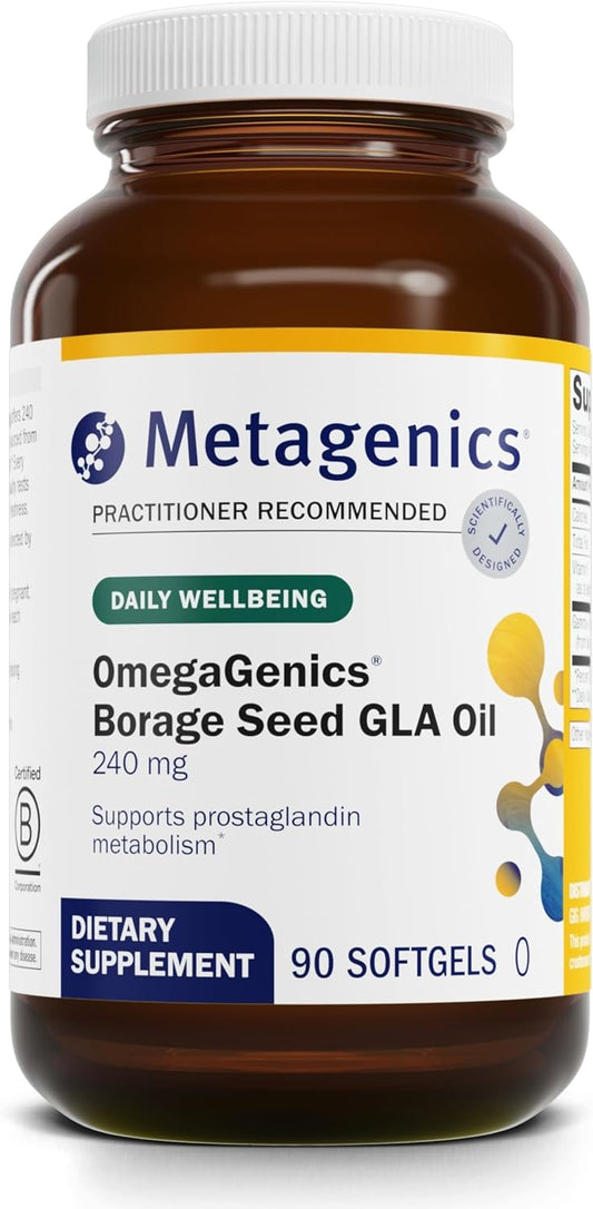 Metagenics OmegaGenics GLA 240 Softgels with Borage Seed Oil & Vitamin E - Gluten-Free Supplement for Gamma-Linolenic Acid