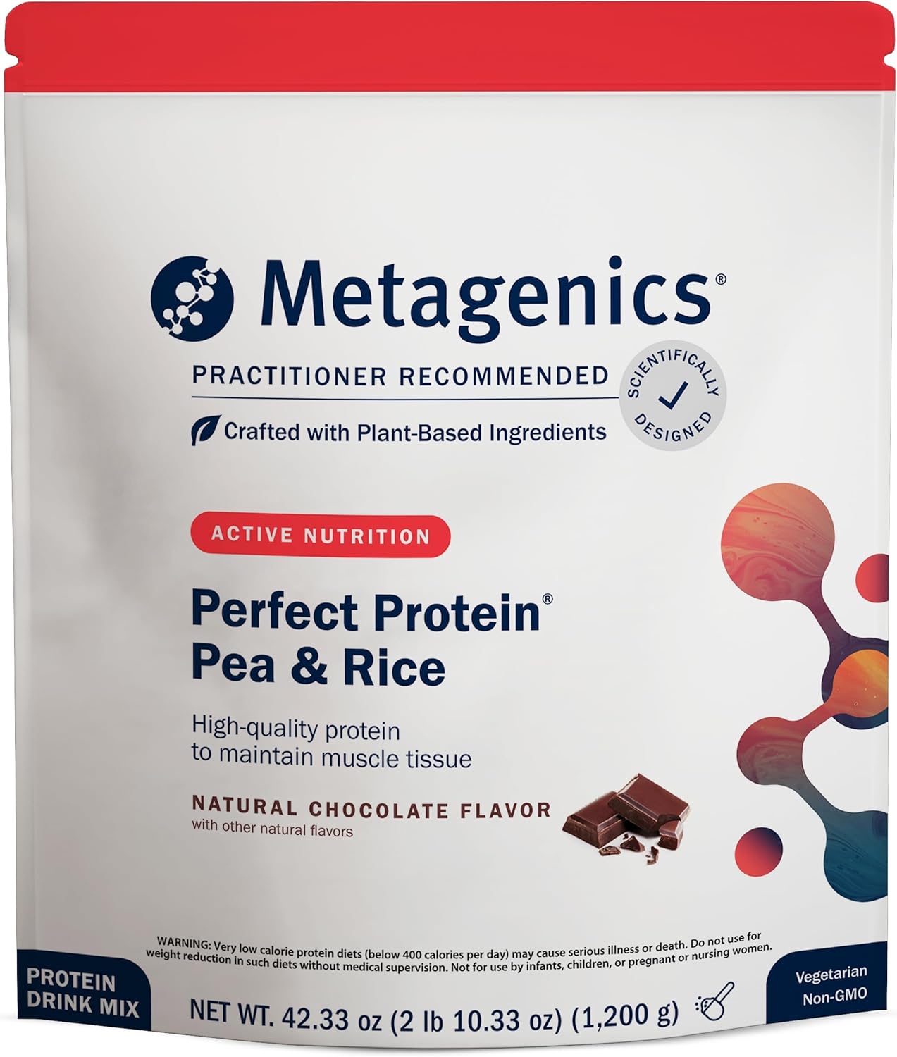 Metagenics Perfect Protein Pea & Rice Blend with OptiProtein, BCAAs, Chocolate Flavor - 30 Servings, 42.33 Oz