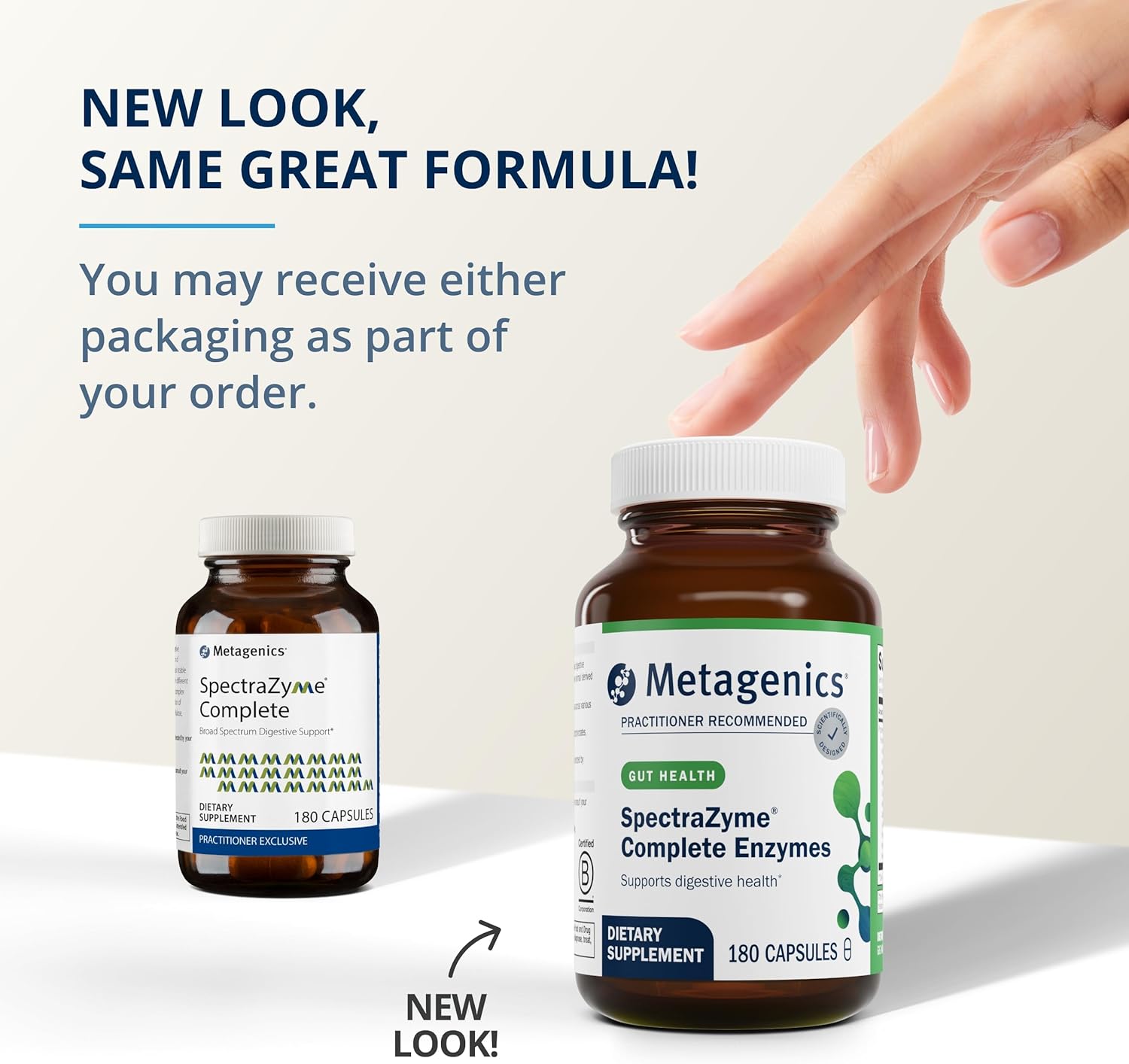 Metagenics SpectraZyme Complete Enzyme Complex - 180 Capsules - Non-GMO Digestive Enzymes Supplement for Men & Women