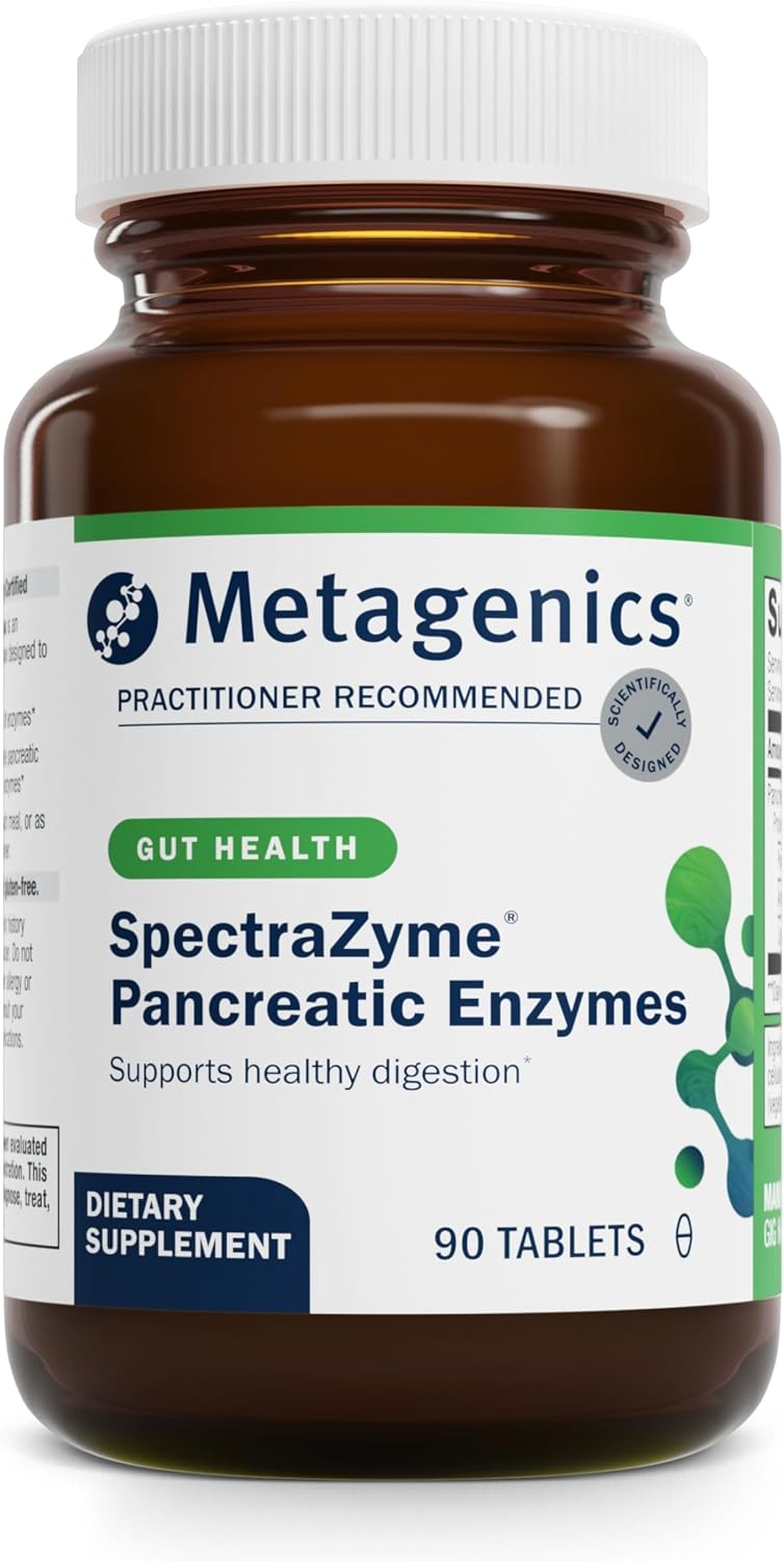 Metagenics SpectraZyme Pancreatic Enzymes - Digestion Supplement - Non-GMO & Gluten-Free - 90 Tablets