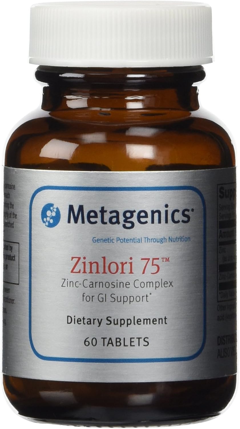 Metagenics Zinlori 75 Tablets - Natural Zinc-Carnosine Supplement for Digestive Health