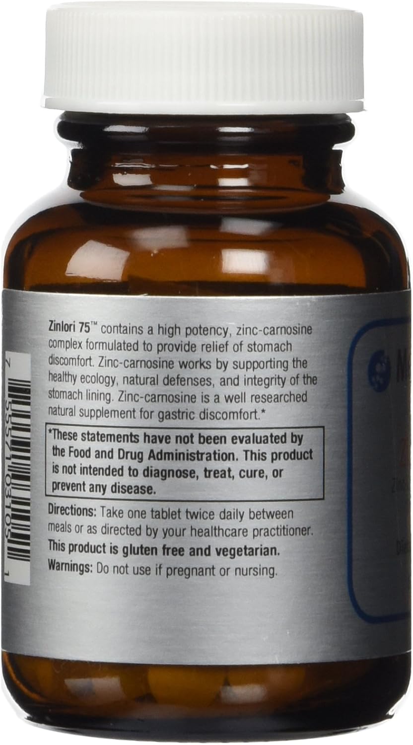 Metagenics Zinlori 75 Tablets - Natural Zinc-Carnosine Supplement for Digestive Health