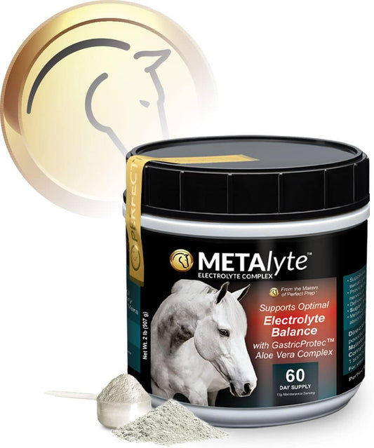 MetaLyte Complete Equine Electrolyte Powder with Aloe Vera for Digestive Health (2 lb, 60 Day Supply)