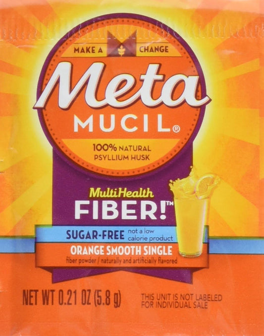 Metamucil MultiHealth Fiber Singles Orange Smooth Sugar-Free 30 Pack 0.21oz