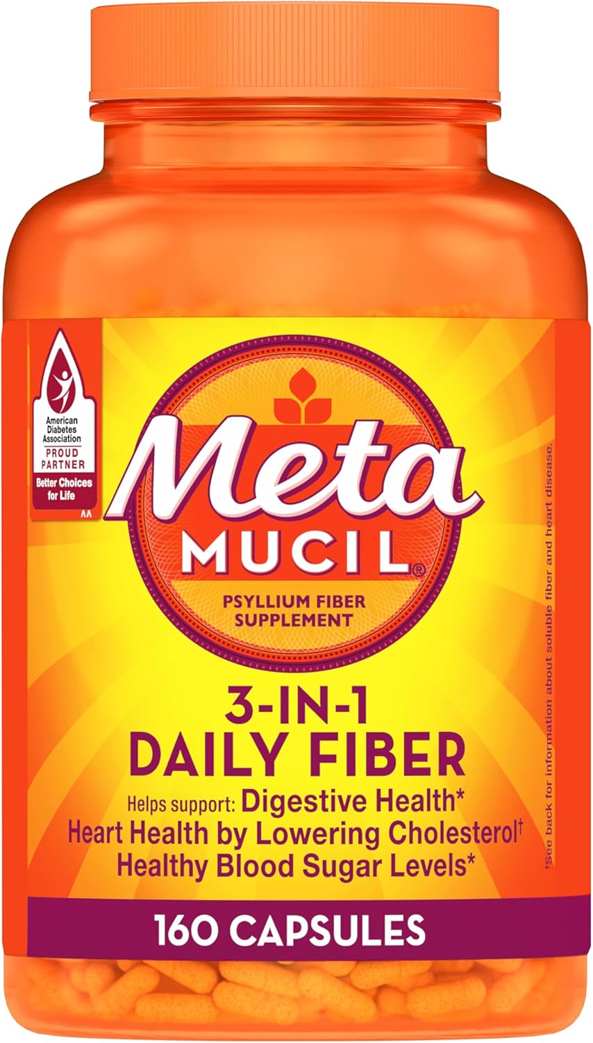 Metamucil Psyllium Husk Fiber Supplement 320 Count 3-in-1 Digestive Health Plant Based Pack of 2