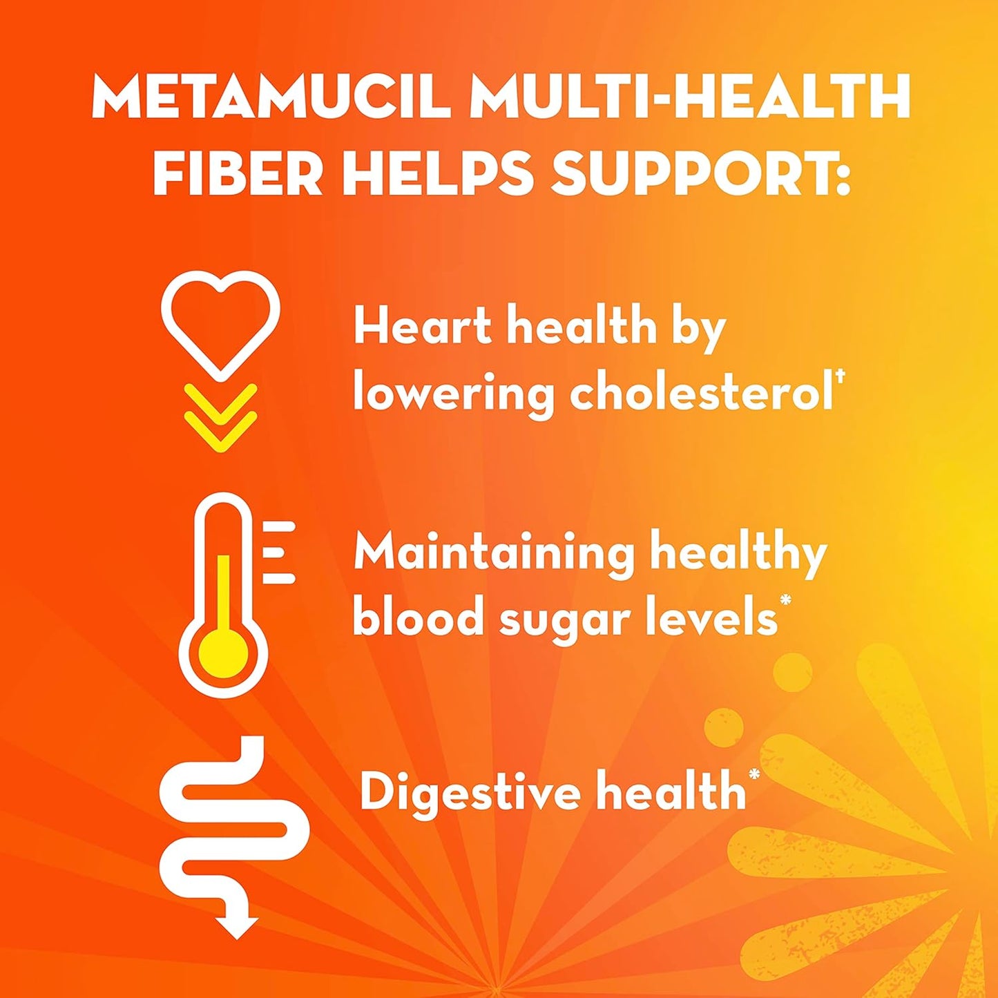 Metamucil Psyllium Husk Fiber Supplement 320 Count 3-in-1 Digestive Health Plant Based Pack of 2