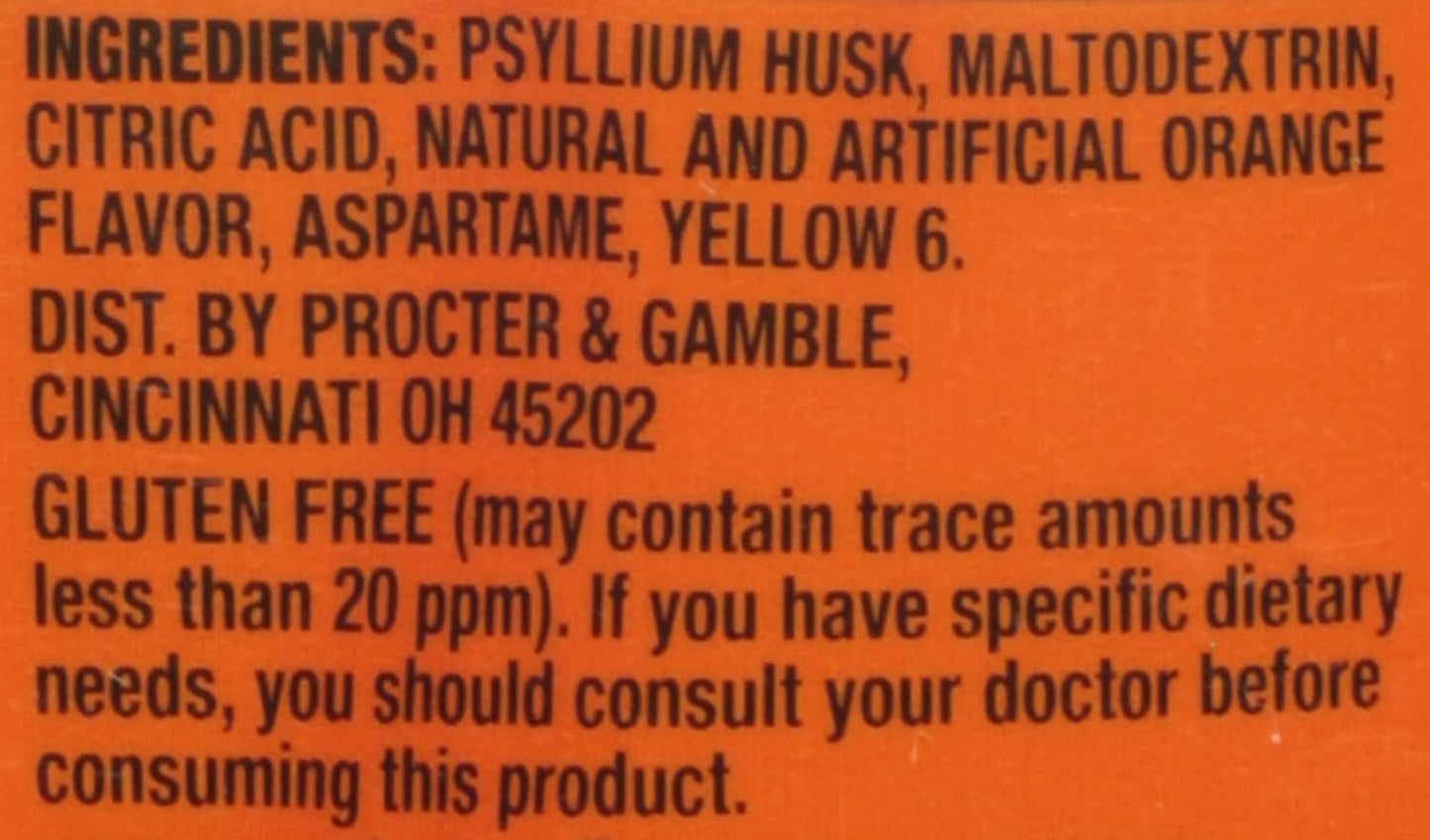 Metamucil Sugar-Free Orange Smooth Texture Powder 23.4 oz - High Fiber Supplement for Digestive Health