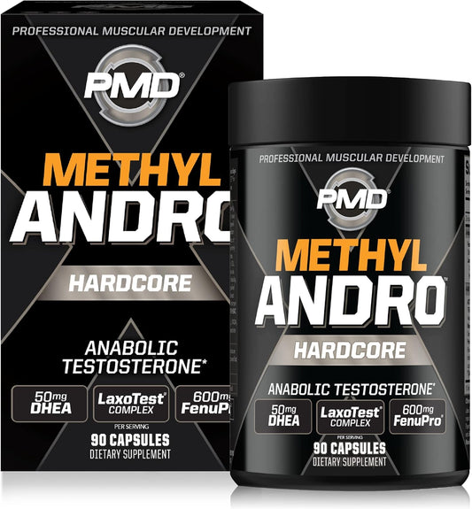 Methyl Andro with DHEA for Enhanced Testosterone, Lean Muscle, and Strength - Dietary Supplement for Weightlifting and Workout Performance - 90 Vegetarian Capsules