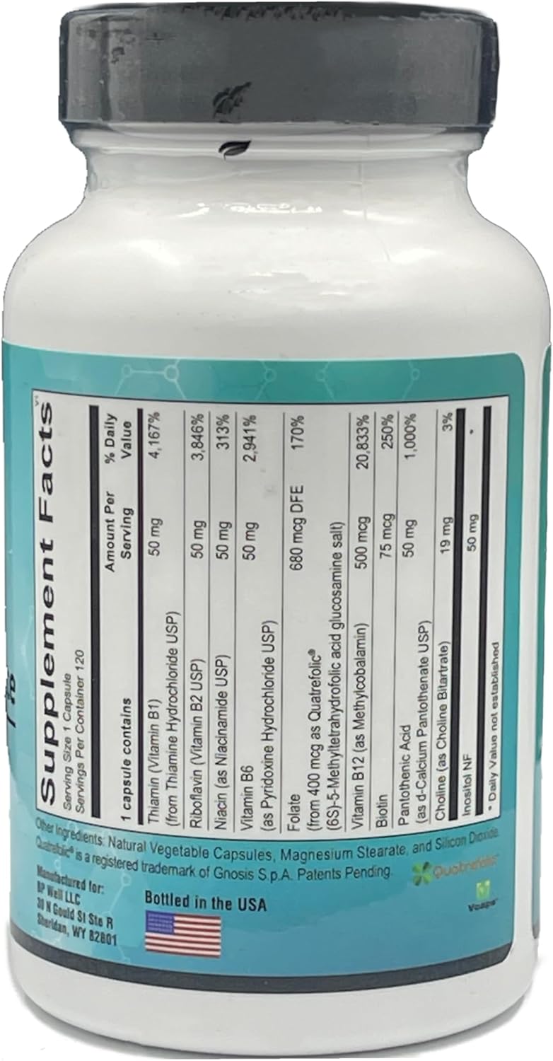 Methyl-B Complete - Essential Methylated B Vitamins for Energy Production and Overall Health 120-Capsules