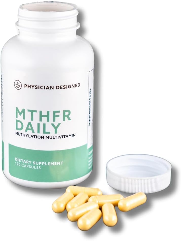 Methylated Multivitamin for Energy, Mood, & Heart | Physician Designed MTHFR Daily Multivitamin | Vitamin B-Complex | 120 Capsules