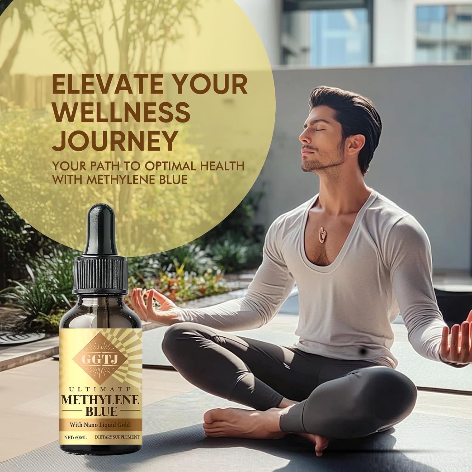 Methylene Blue 1% USP Grade Brain Supplement for Humans - 2 OZ Bottle, Third-Party Tested, No Formaldehyde