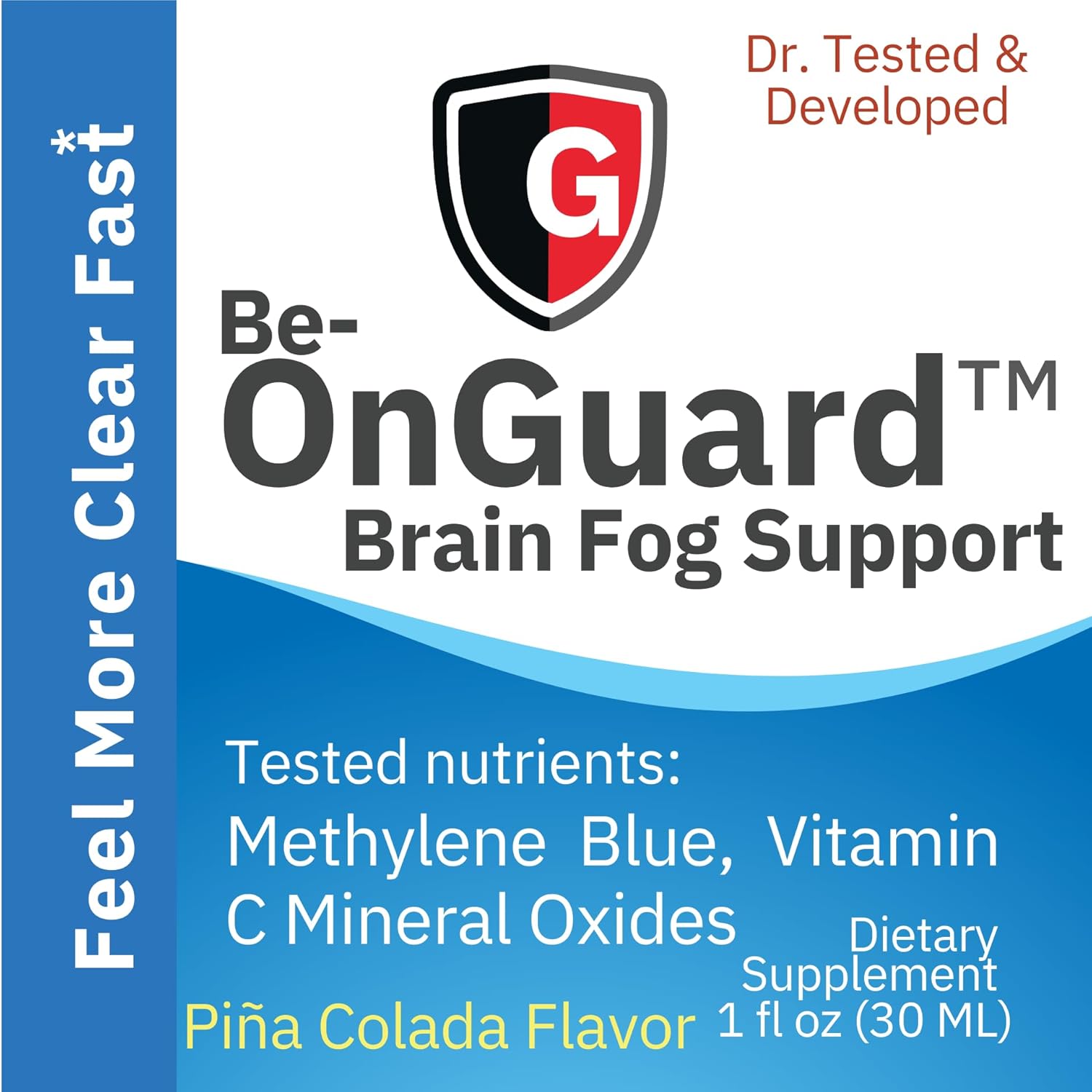Methylene Blue and Vitamin C Brain Fog Supplement - Memory and Cognitive Function Booster - Liquid Formula for Clear Thinking