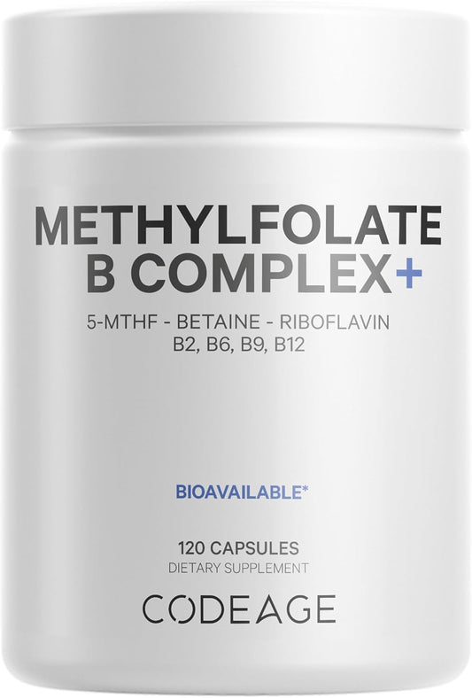 Methylfolate B Complex Supplements with Methylcobalamin - 2 Month Supply - 120 Capsules