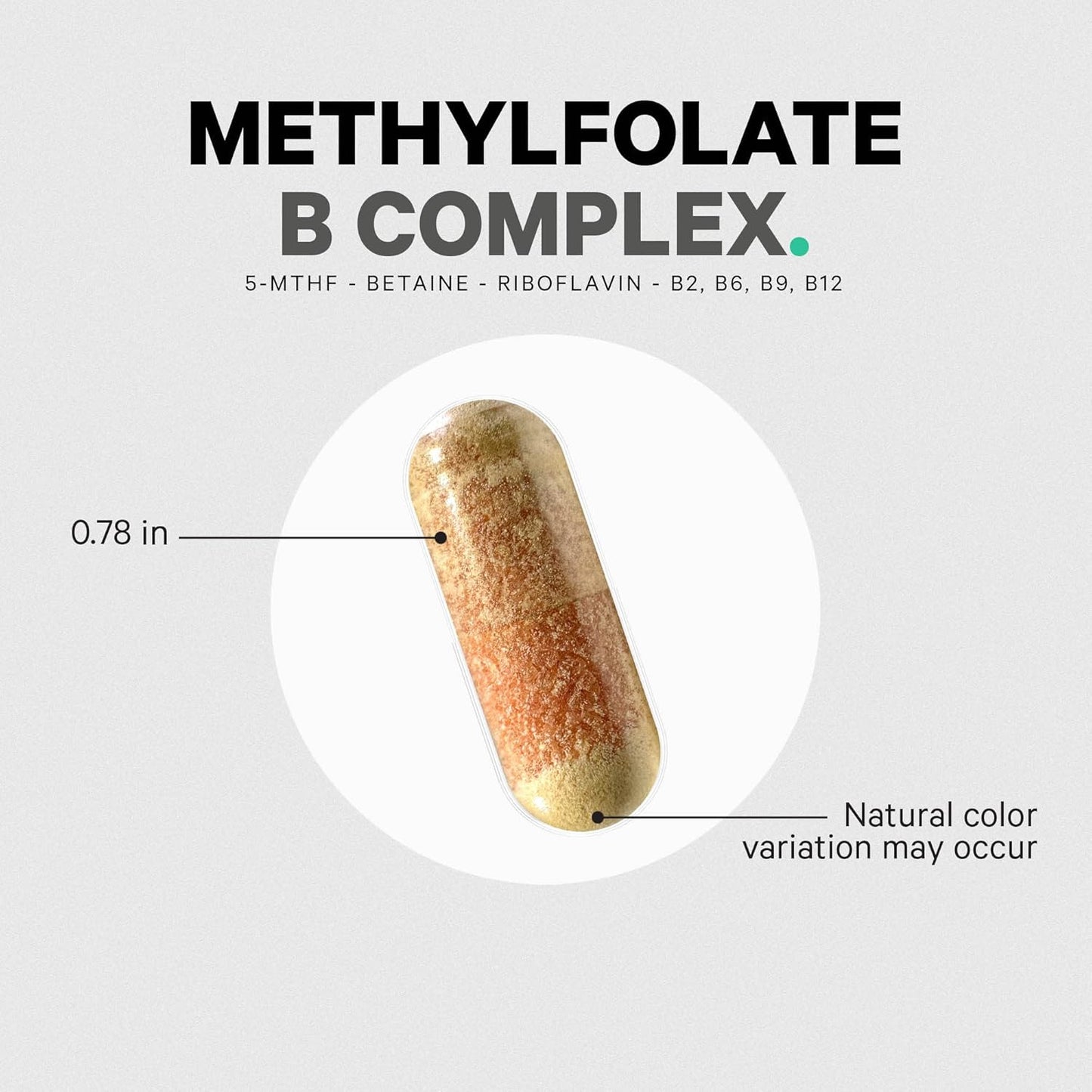 Methylfolate B Complex Supplements with Methylcobalamin - 2 Month Supply - 120 Capsules