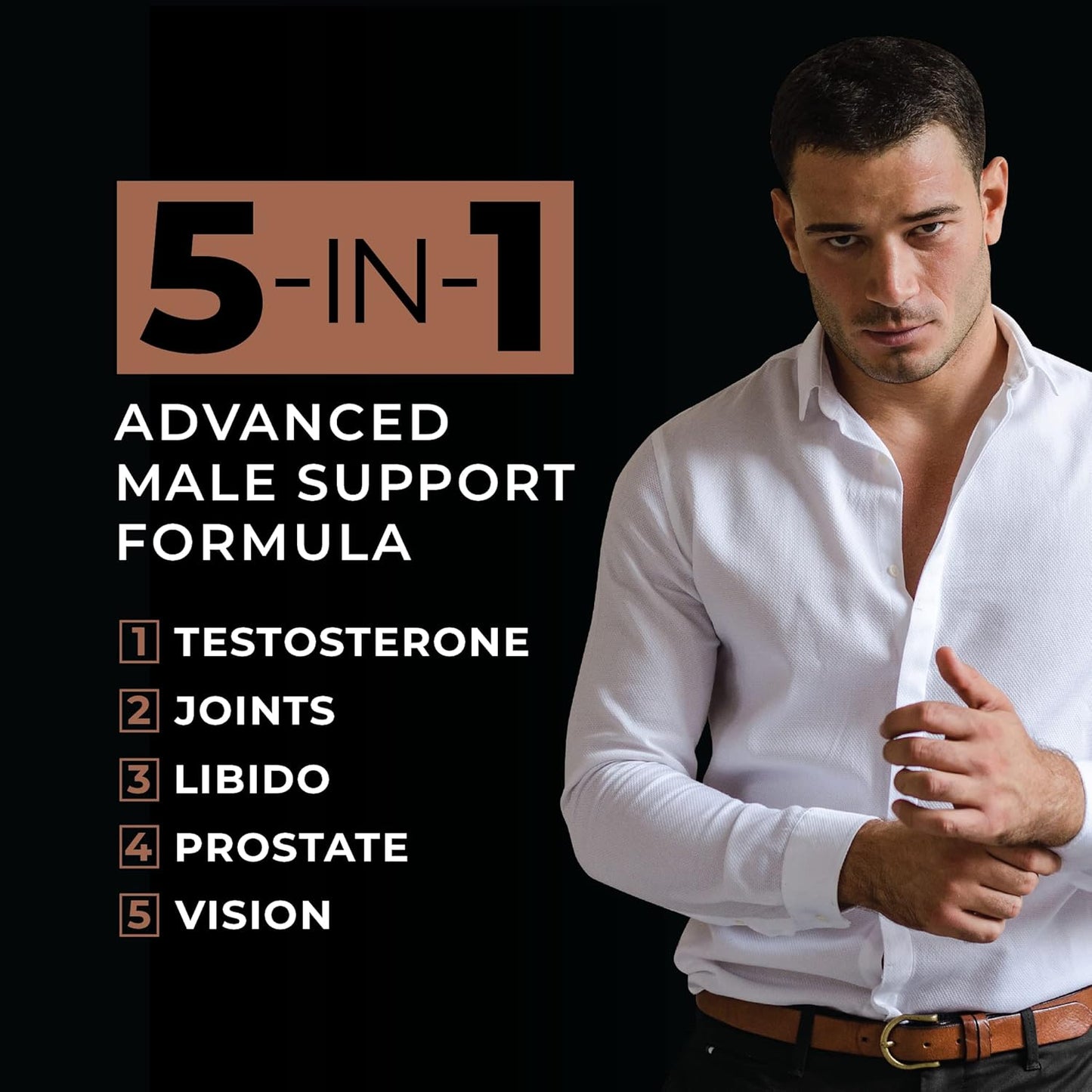 METISNutrition JXT5 Men's Health Supplement - 5-in-1 Joint, Libido, Prostate, Vision Support - Test Boost, Energy (90 Capsules)