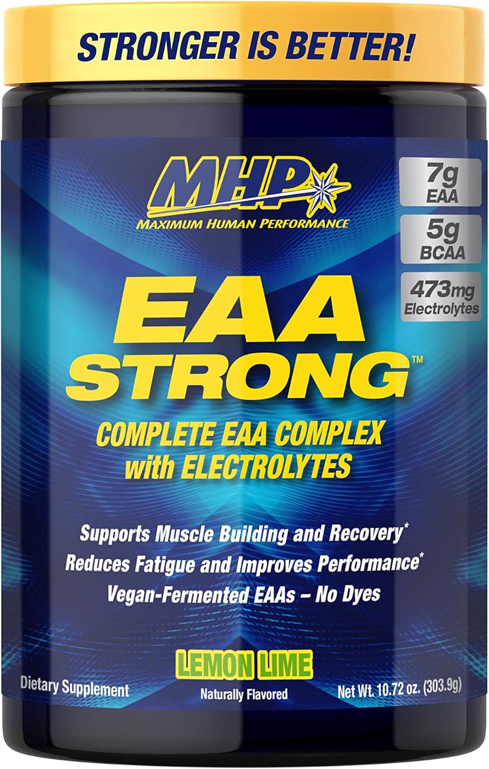 MHP EAA Strong Supplement with All 9 Essential Amino Acids and Electrolytes in Lemon Lime Flavor