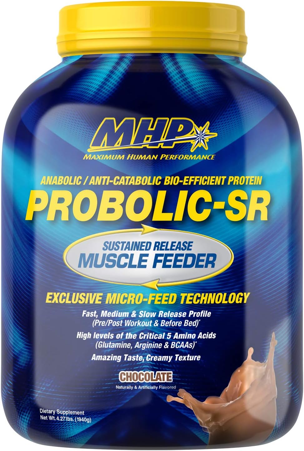 MHP Probolic-SR Sustained Release Protein Powder - Chocolate Flavor, 4lbs, 52 Servings, Pre & Post-Workout Support