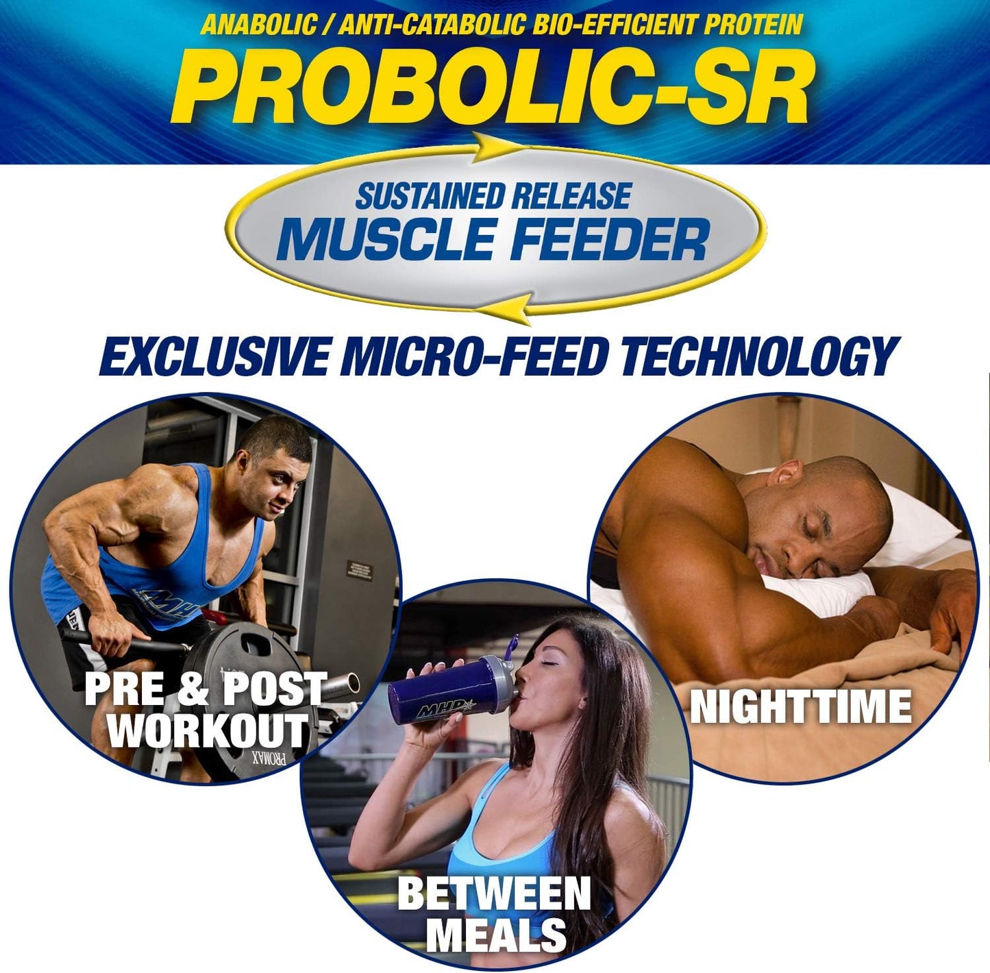 MHP Probolic-SR Sustained Release Protein Powder - Chocolate Flavor, 4lbs, 52 Servings, Pre & Post-Workout Support