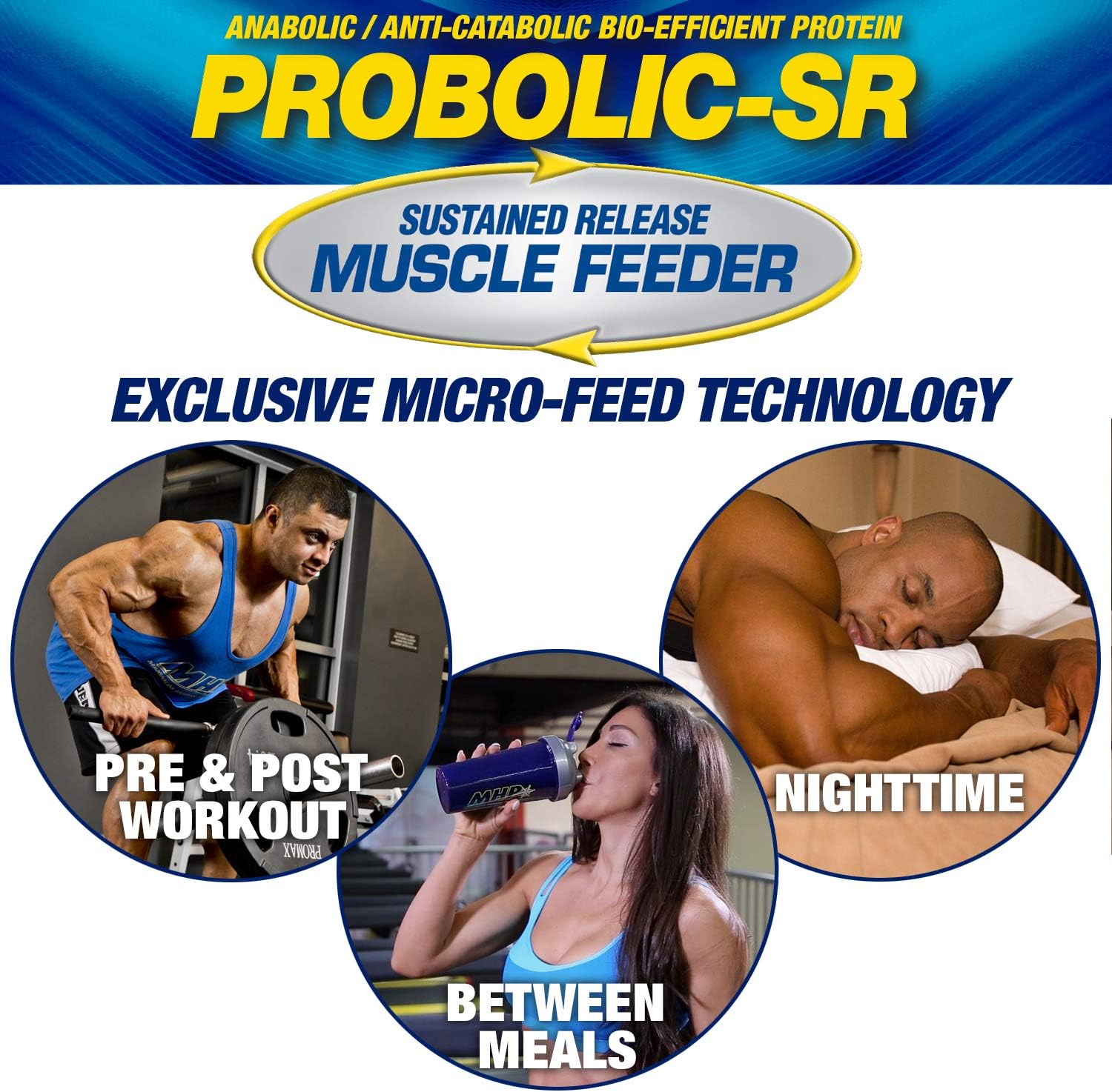 MHP Probolic-SR Sustained Release Protein Powder - Chocolate Flavor, 4lbs, 52 Servings, Pre & Post-Workout Support