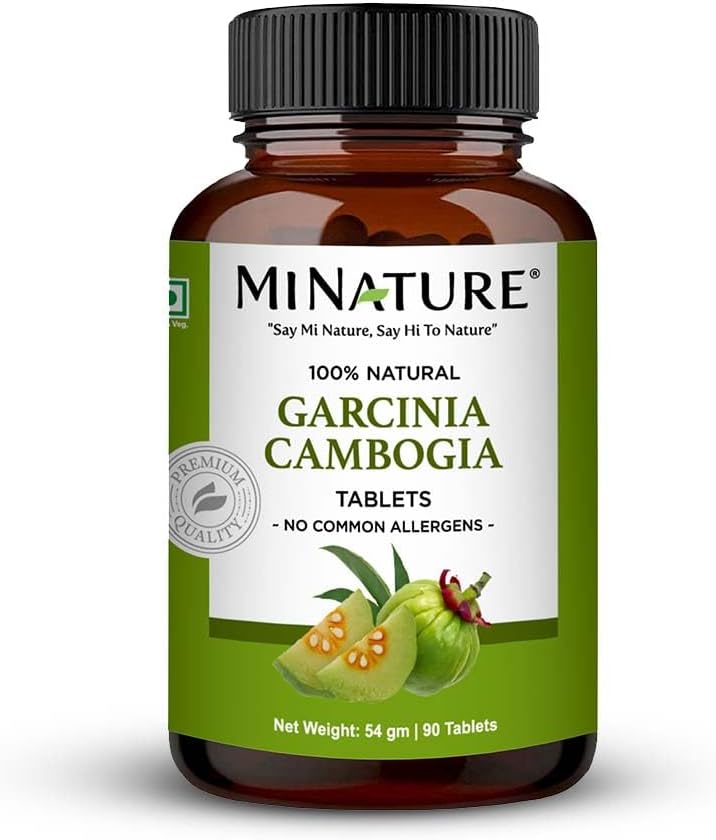 mi Nature Garcinia Cambogia Tablets - Pure & Natural 500mg Powder Tablet | Non-GMO, Vegan, Gluten-Free | 90 Tablets, 45 Days Supply | Chemical & Preservative-Free