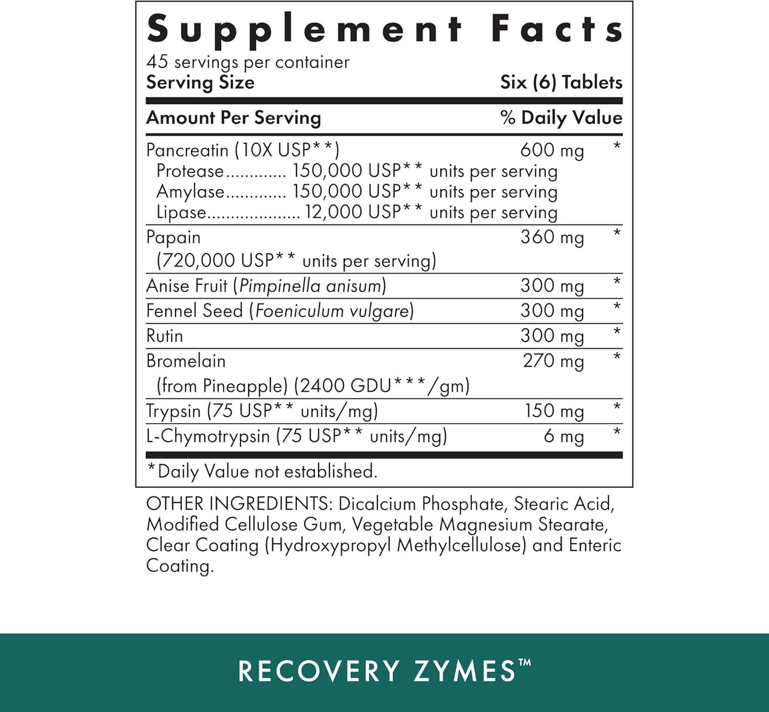 MICHAEL'S Health Recovery Zymes: Proteolytic Enzyme Supplement - 270 Enteric Coated Tablets - Supports Natural Inflammatory Response