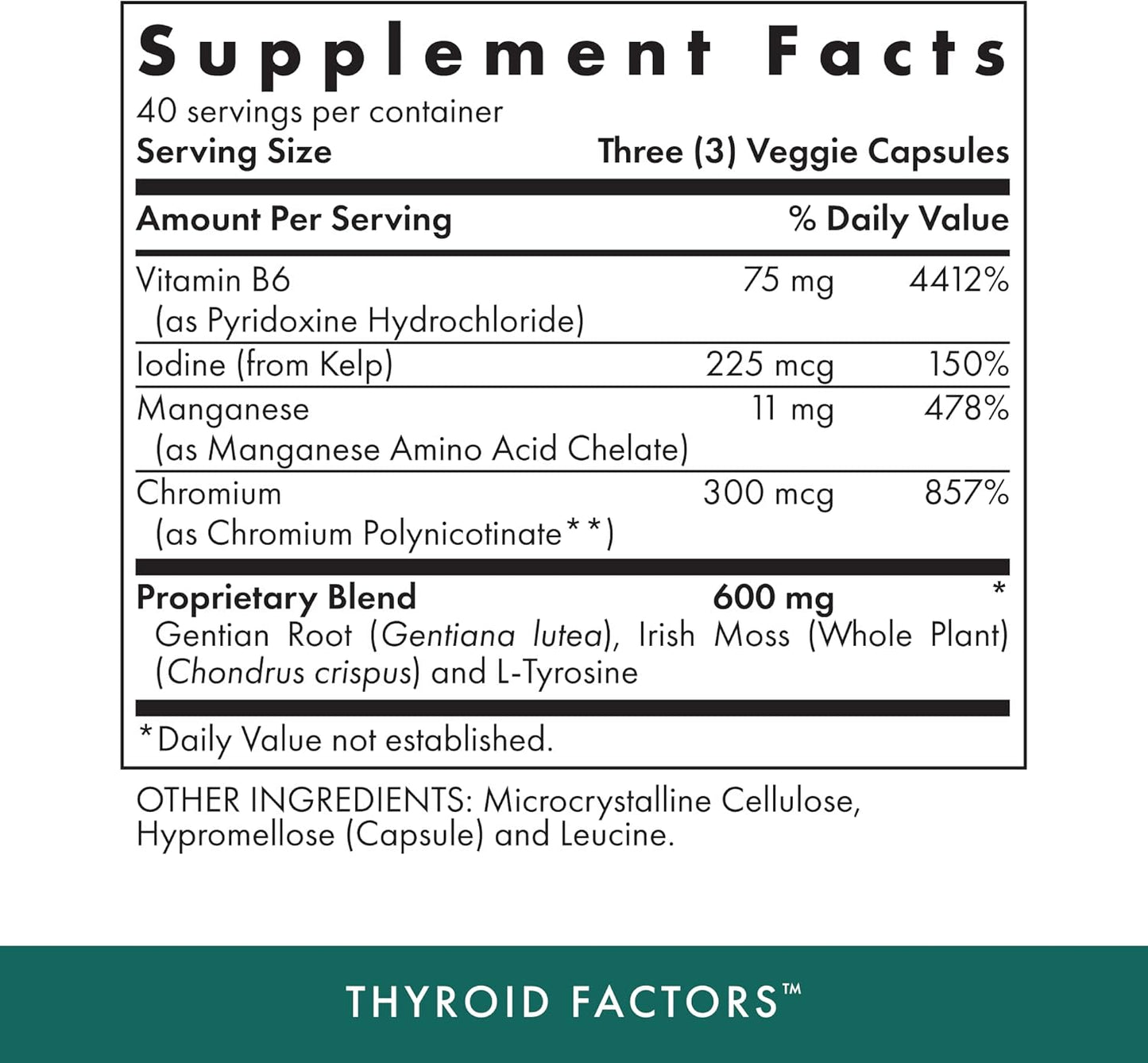 MICHAEL'S Health Thyroid Factors Capsules - Vegan Nutrients for Hormone Production - Kosher - 120 ct
