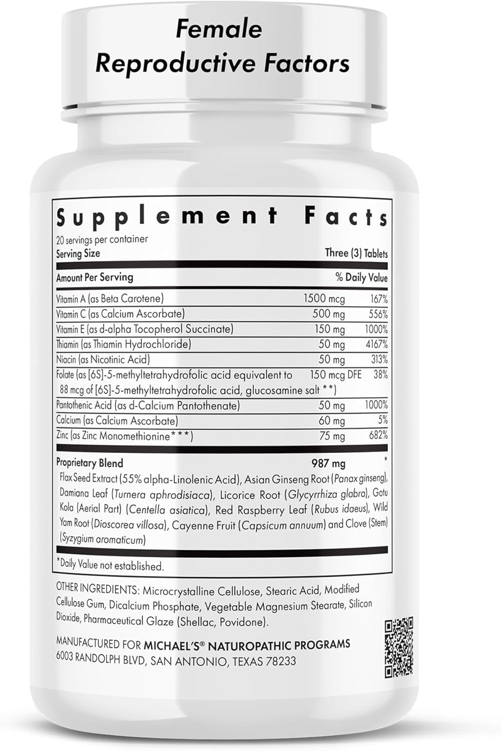 MICHAEL'S Naturopathic Reproductive Factors Couples' Pack - 60 Vegetarian Tablets - Nutrients for Conception Support