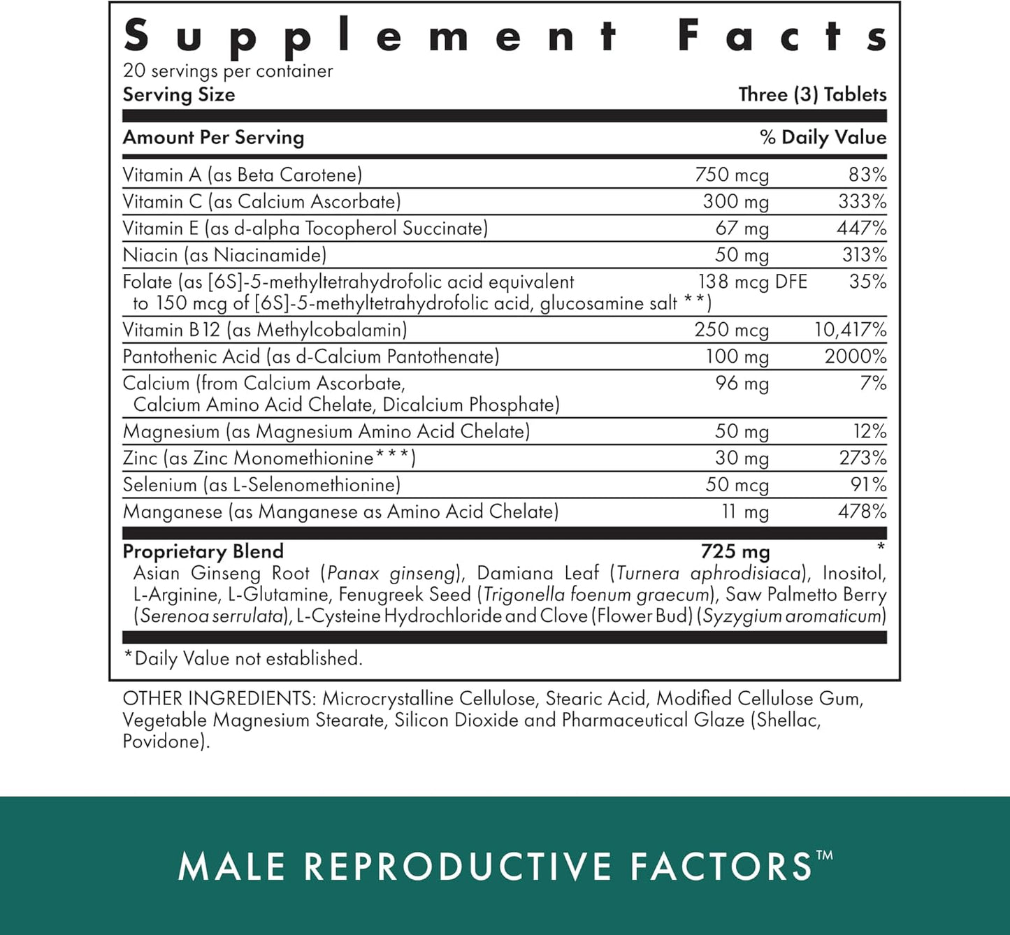 MICHAEL'S Naturopathic Reproductive Factors Couples' Pack - 60 Vegetarian Tablets - Nutrients for Conception Support