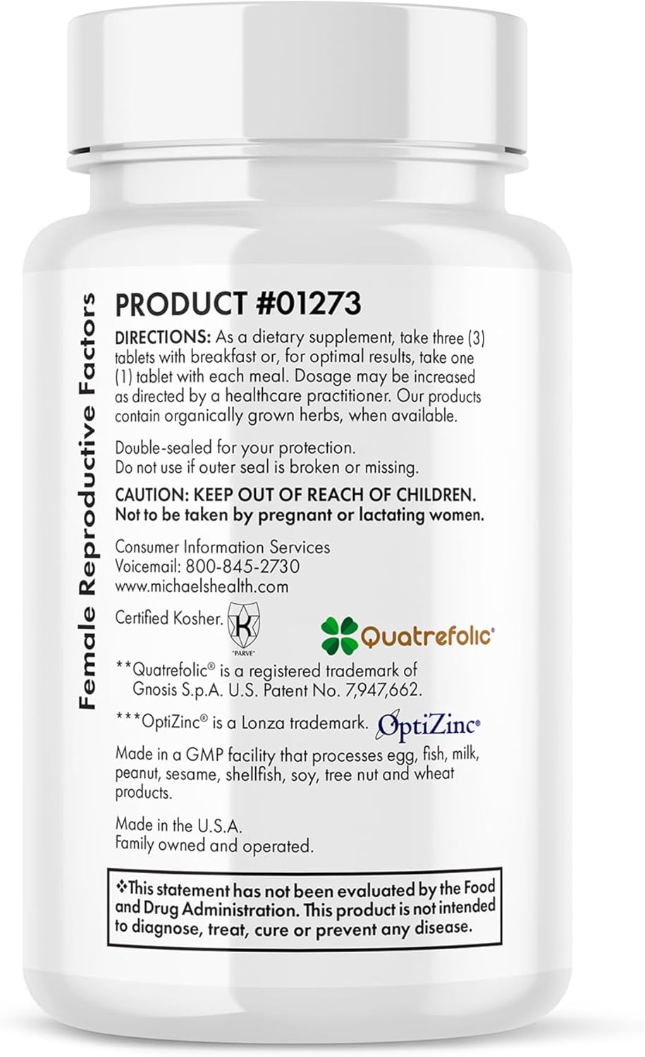 MICHAEL'S Naturopathic Reproductive Factors Couples' Pack - 60 Vegetarian Tablets - Nutrients for Conception Support