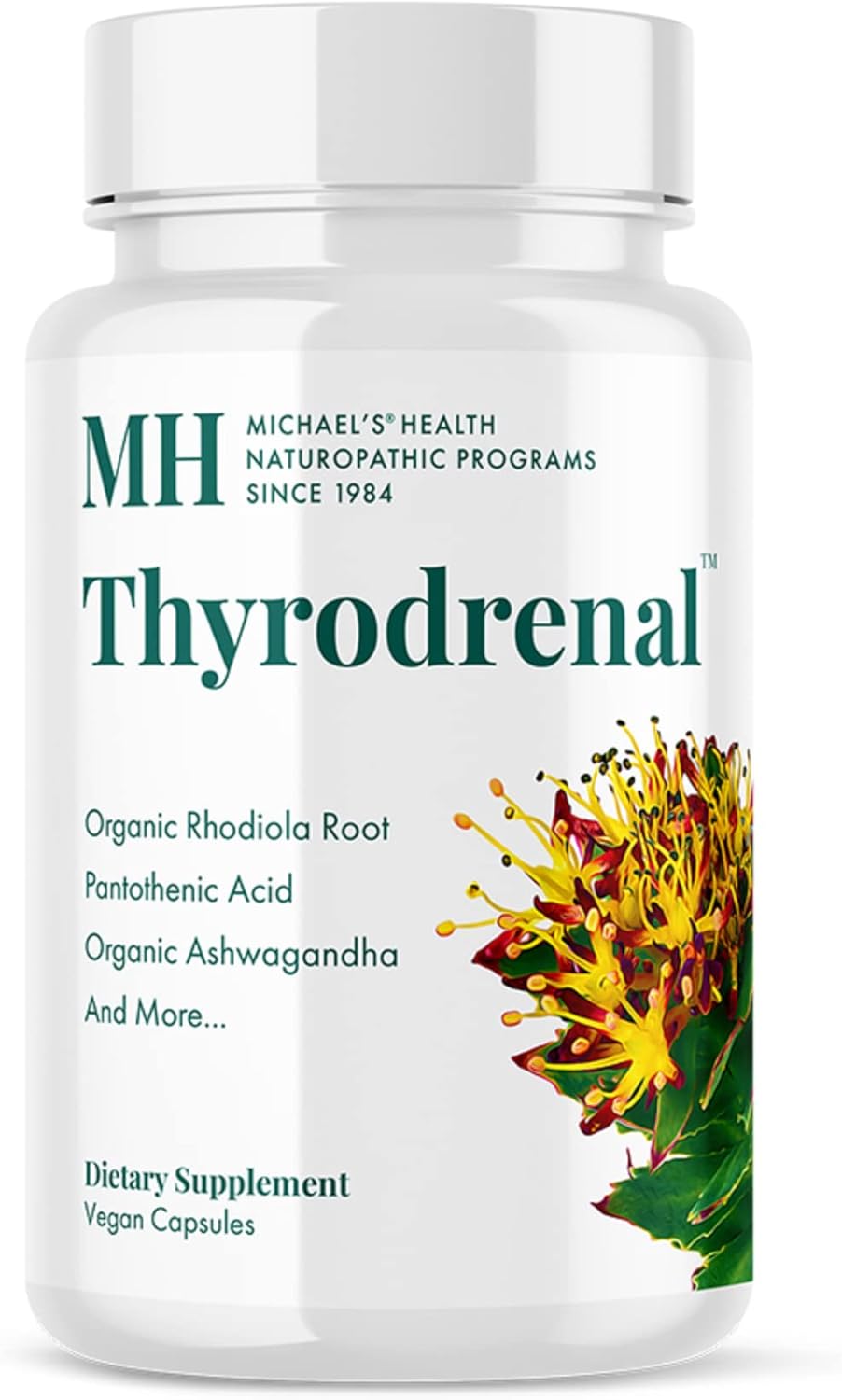 MICHAEL'S Thyrodrenal Naturopathic Supplement - 120 Vegan Capsules - Supports Thyroid & Adrenal Health - Vitamin C - 60 Servings