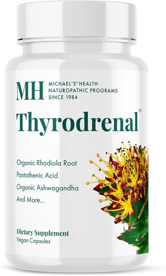 MICHAEL'S Thyrodrenal Naturopathic Supplement - 120 Vegan Capsules - Supports Thyroid & Adrenal Health - Vitamin C - 60 Servings
