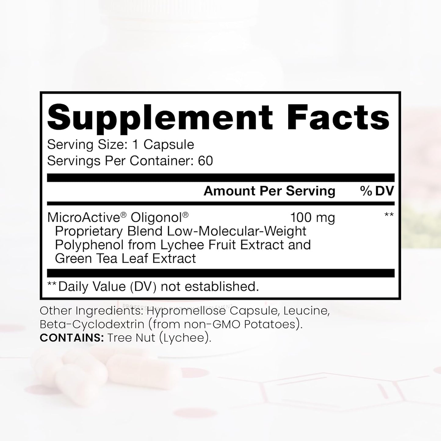 MicroActive Oligonol Polyphenol Supplement for Body Composition & Skin | 2x BioAvailable | 2 Month Supply | Non-GMO & Vegan (60 Capsules)