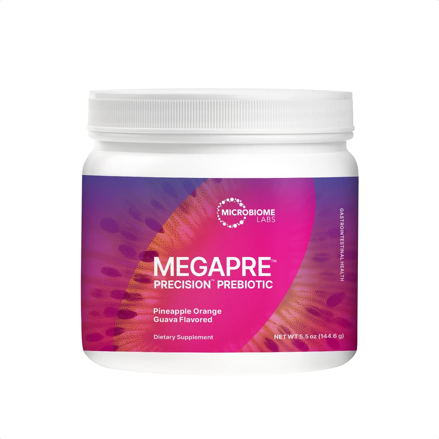 Microbiome Labs MegaPre Pineapple Orange Guava Prebiotic Fiber Powder - Clinically Tested Oligosaccharides for Gut Health (5.5 Oz)