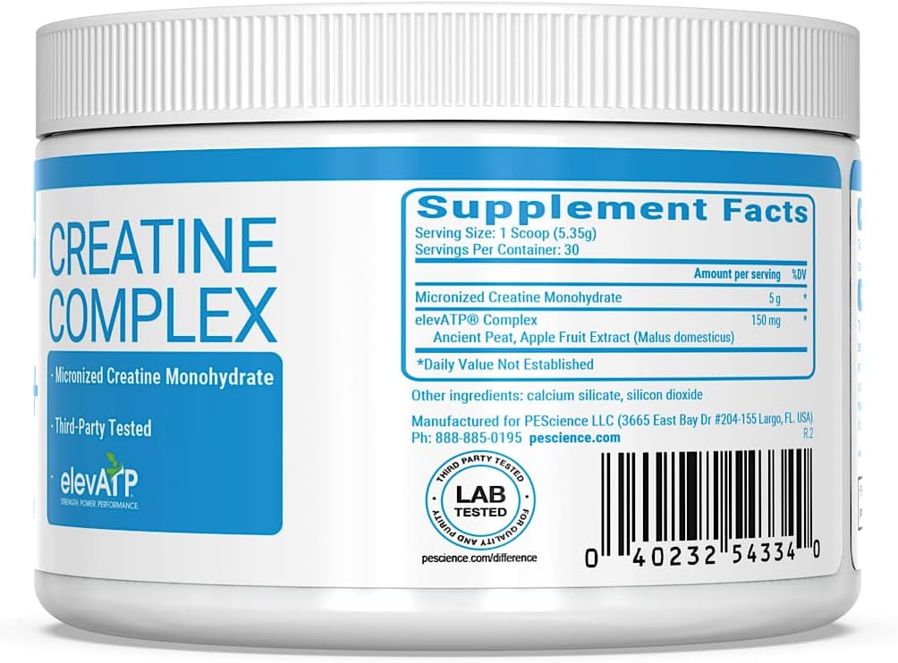 Micronized Creapure Creatine Monohydrate Powder with ElevATP - 5g per Serving - Muscle Growth, Strength & Recovery Support - 30 Servings - Men & Women