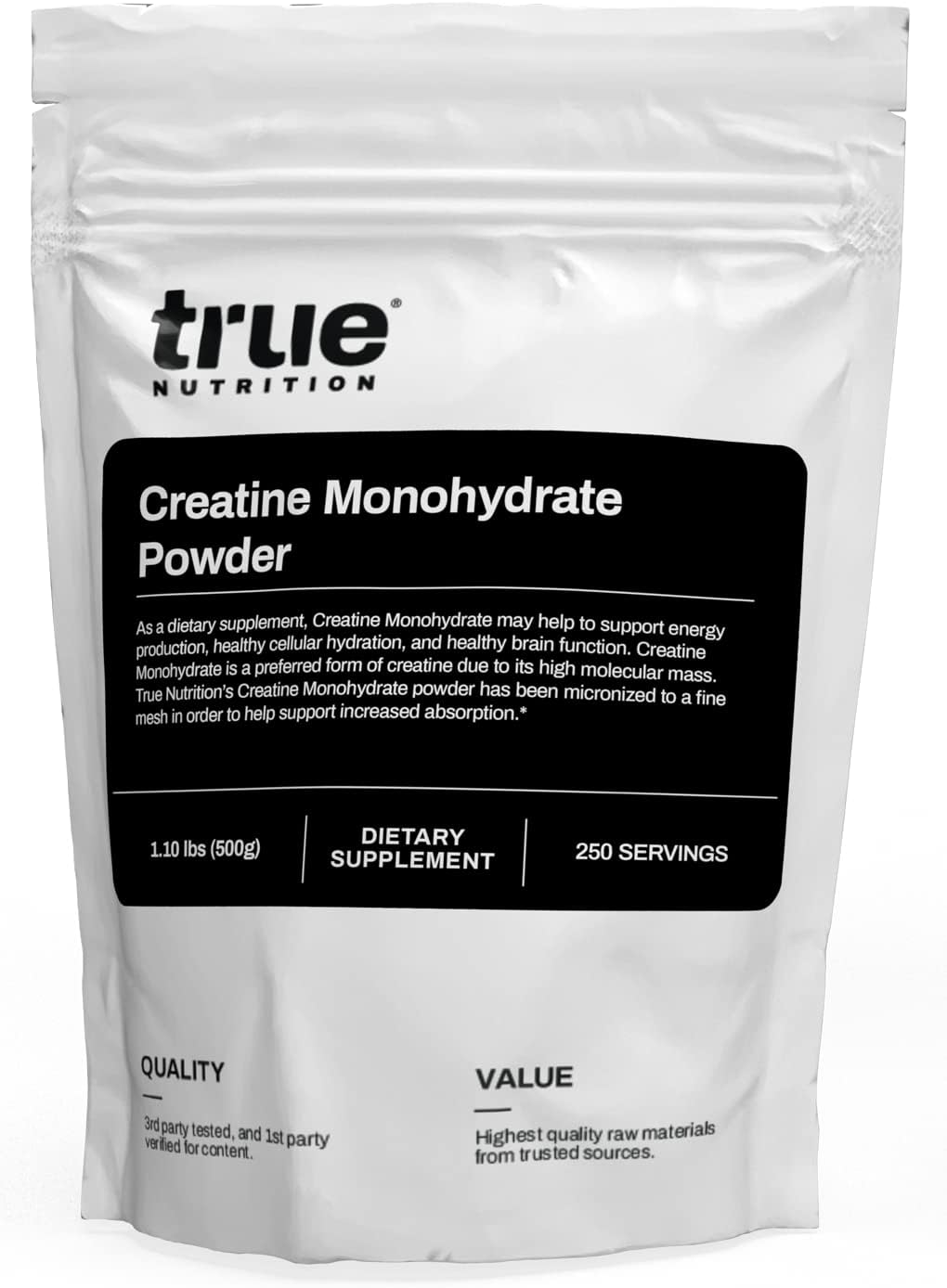 Micronized Creatine Monohydrate Powder for Lean Muscle Growth and Strength - Pre and Post Workout Supplement (500 g)