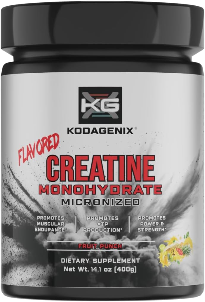 Micronized Creatine Monohydrate Powder for Muscle Growth & Recovery - Enhanced Absorption Workout Supplement for Strength & Endurance - Fruit Punch Flavor - 400g