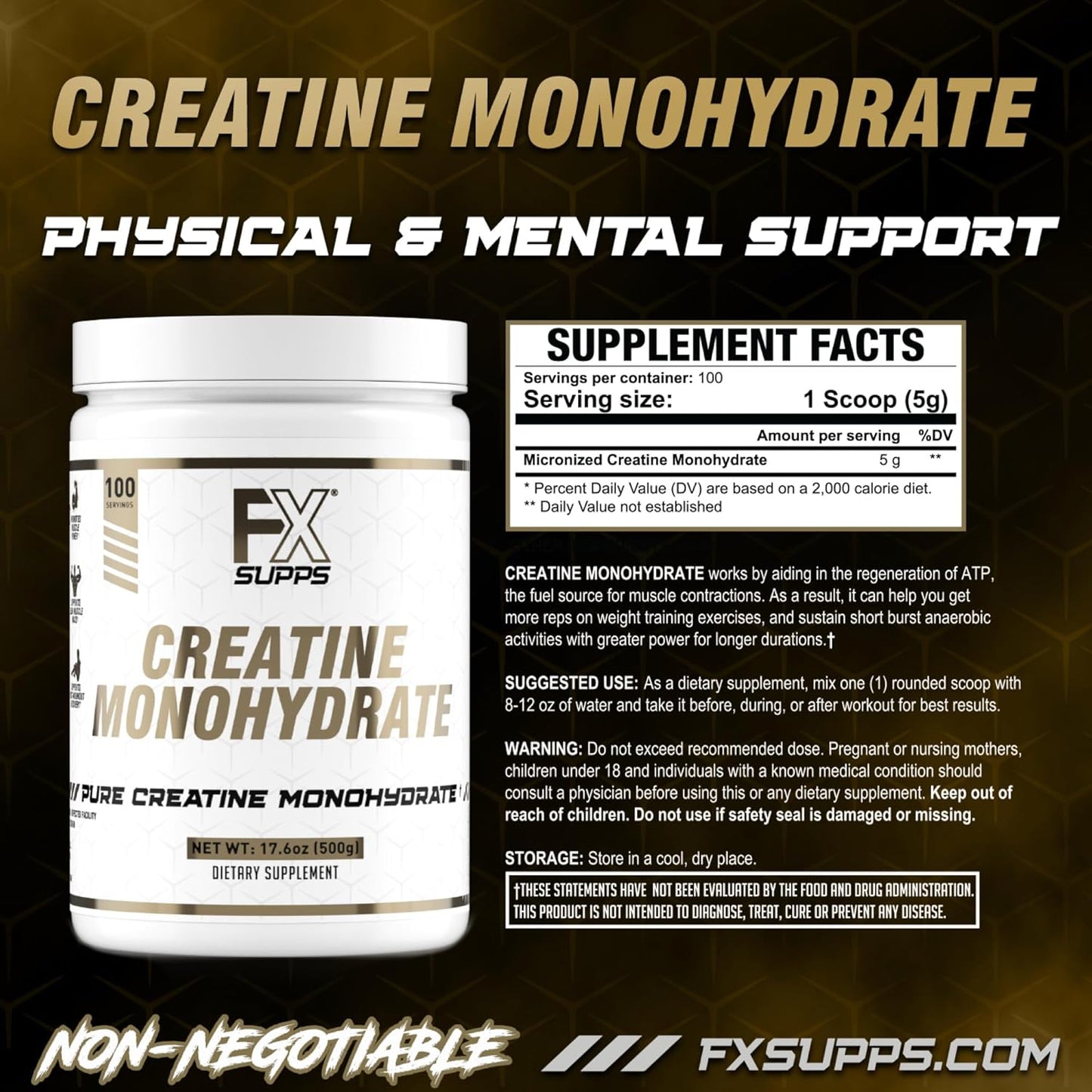 Micronized Creatine Monohydrate Powder for Muscle Gains and Recovery - Keto-Friendly and Fast-Absorbing Formula