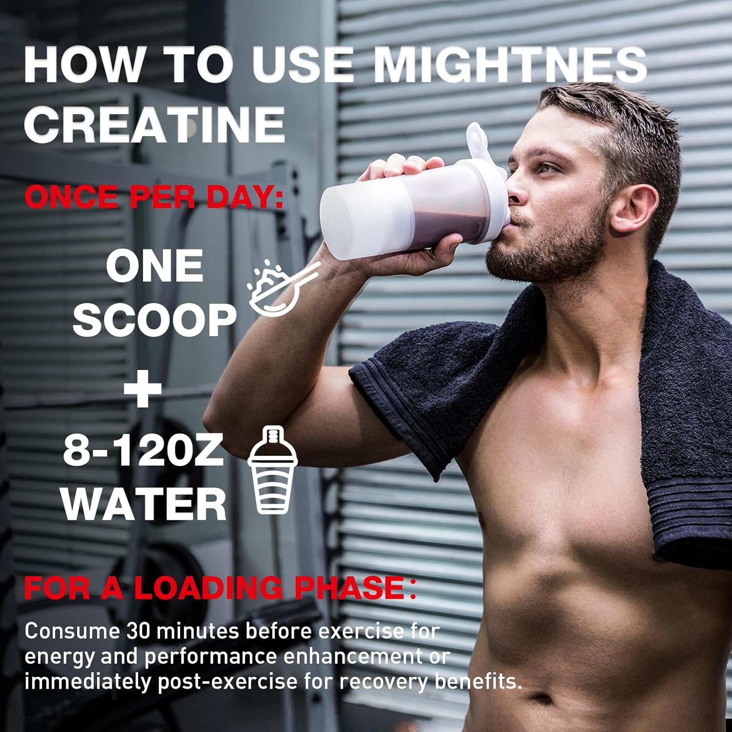 Micronized Creatine Monohydrate Powder Supplement - 5g per Serving | Includes L-Glutamine, HMB, Caffeine, Magnesium | Pack of 4