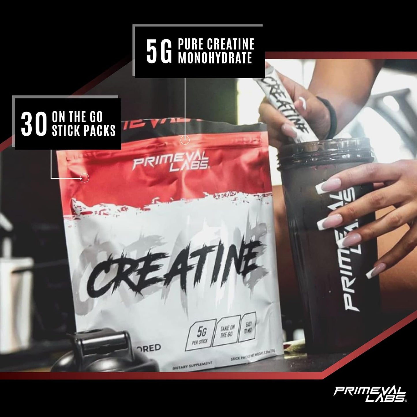 Micronized Creatine Monohydrate Stick Packs for Men & Women | Instantized Powder with 5g Creatine per Serving | 30 Servings, Unflavored