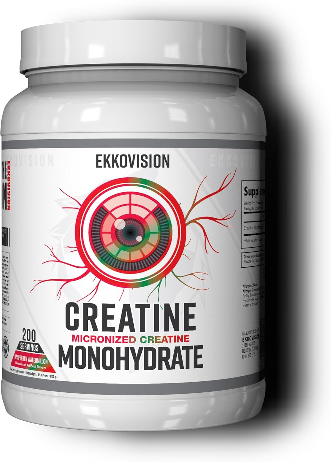 Micronized Raspberry Watermelon Creatine Monohydrate Powder for Energy Support, Pre & Post Workout Supplement, Easy Mix, 200 Servings
