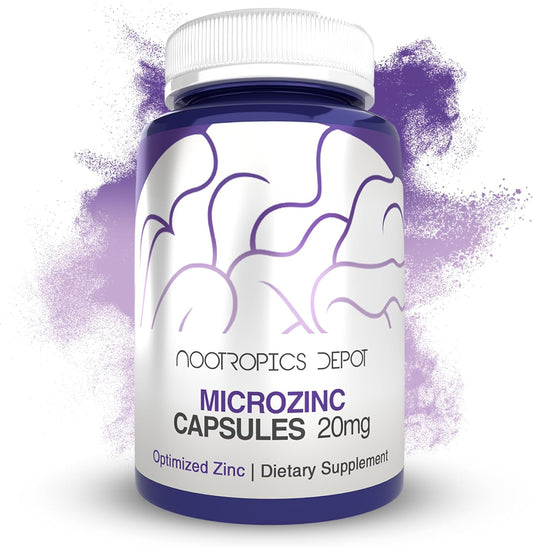 MicroZinc Capsules | 20mg Zinc Supplement | Enhanced Formula | 30 Count Bottle
