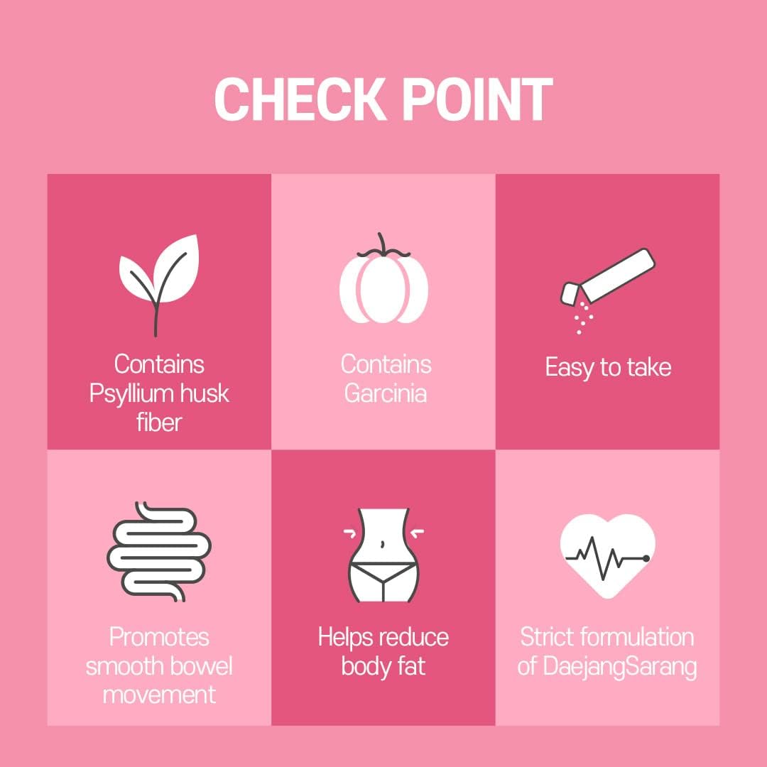 Migung365 Daejang Sarang Garcinia Cambogia Fiber Supplement - 30 Sticks, Digestive Health & Constipation Relief, Plant-Based, Extra Strength 5,500mg & HCA 780mg.