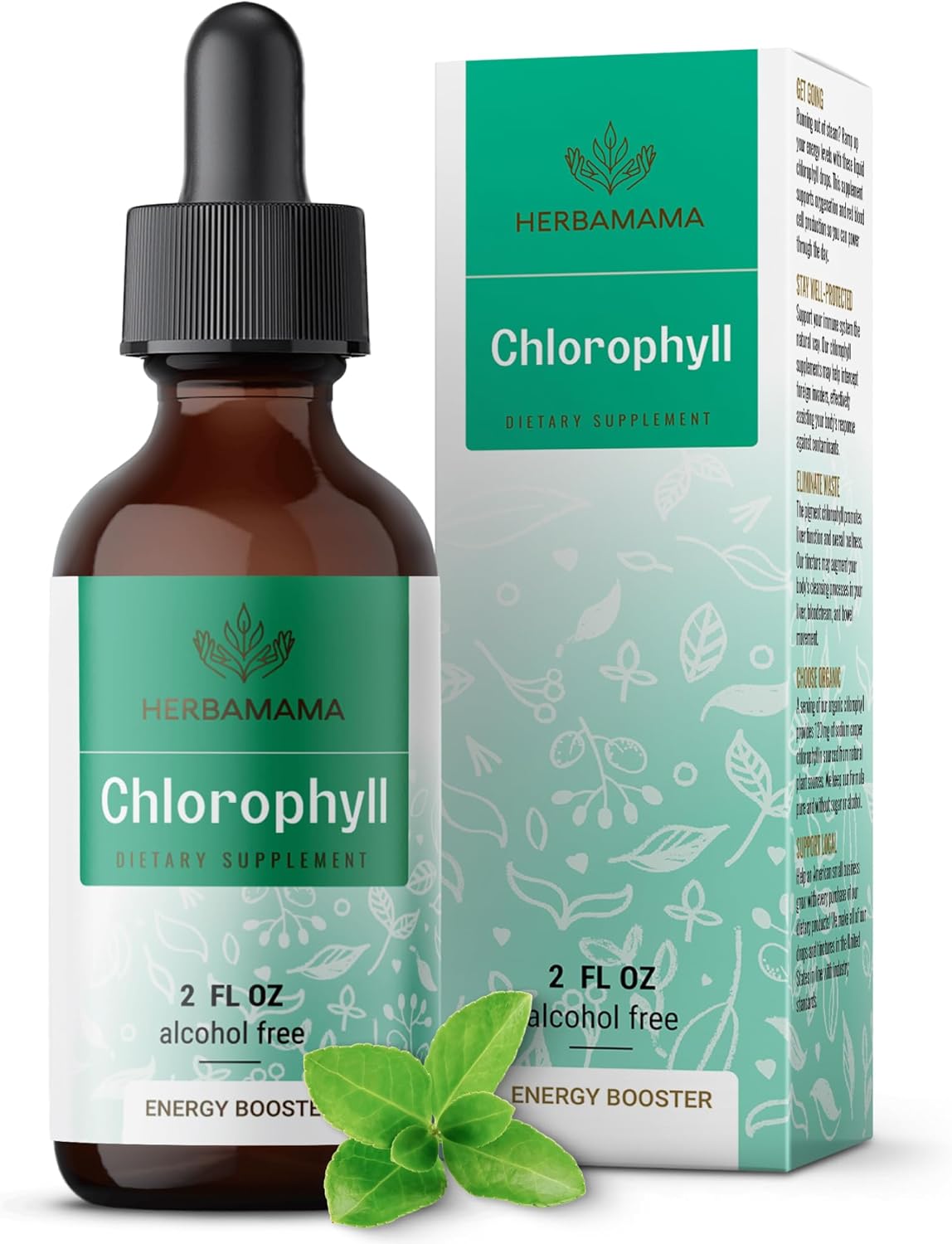 Milk Thistle and Chlorophyll Herbal Liquid Drops Bundle - Vegan Supplement Extract Kit - Non GMO, Sugar & Alcohol-Free - 2 fl oz (Pack of 2)