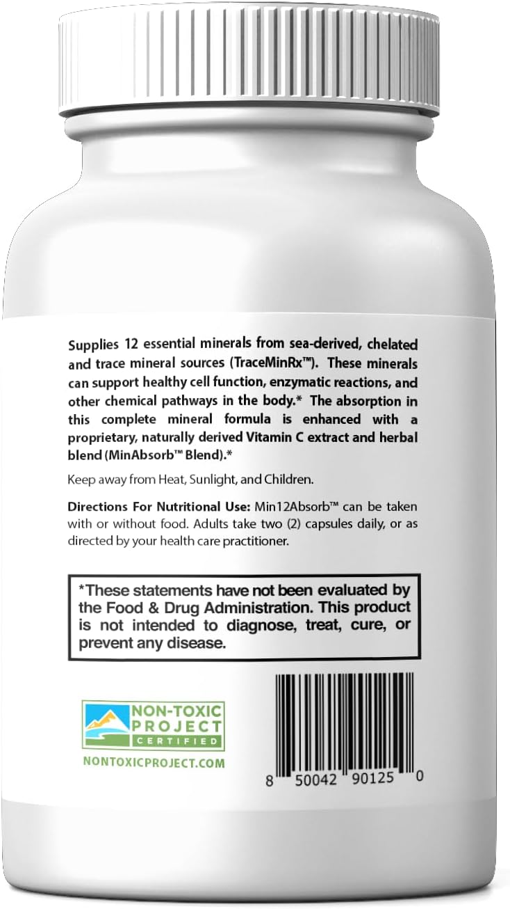 MIN12Absorb™ Cellular Mineral Complex | Non-GMO, Vegan, 30-Day Supply for Daily Vitality - Enhanced Absorption Formula