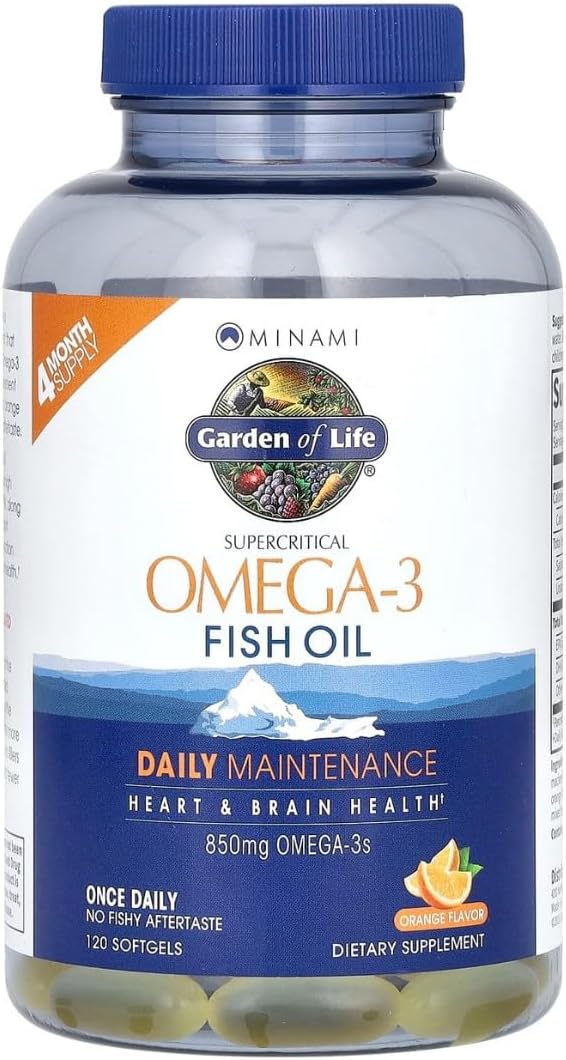 Minami Natural Brain Function and Heart Health Omega 3 Fish Oil Supplement - 120 Count