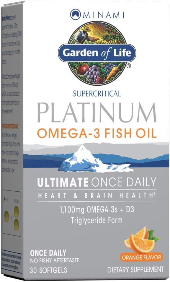 Minami Supercritical Platinum Omega 3 Fish Oil - Orange, 30 Softgels, Daily Heart & Brain Health Supplement