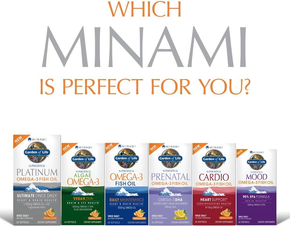 Minami Supercritical Platinum Omega 3 Fish Oil - Orange, 30 Softgels, Daily Heart & Brain Health Supplement