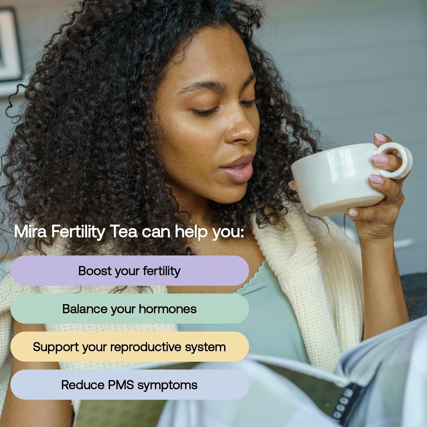 Mira Pregnancy Bundle: Digital Fertility Kit with Ovulation Test Wands, Prenatal Vitamins, and Fertility Tea (60 Capsules, 20 Tea Bags)