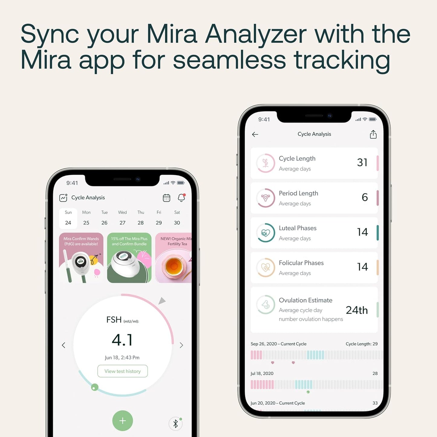 Mira Pregnancy Bundle: Digital Fertility Kit with Ovulation Test Wands, Prenatal Vitamins, and Fertility Tea (60 Capsules, 20 Tea Bags)