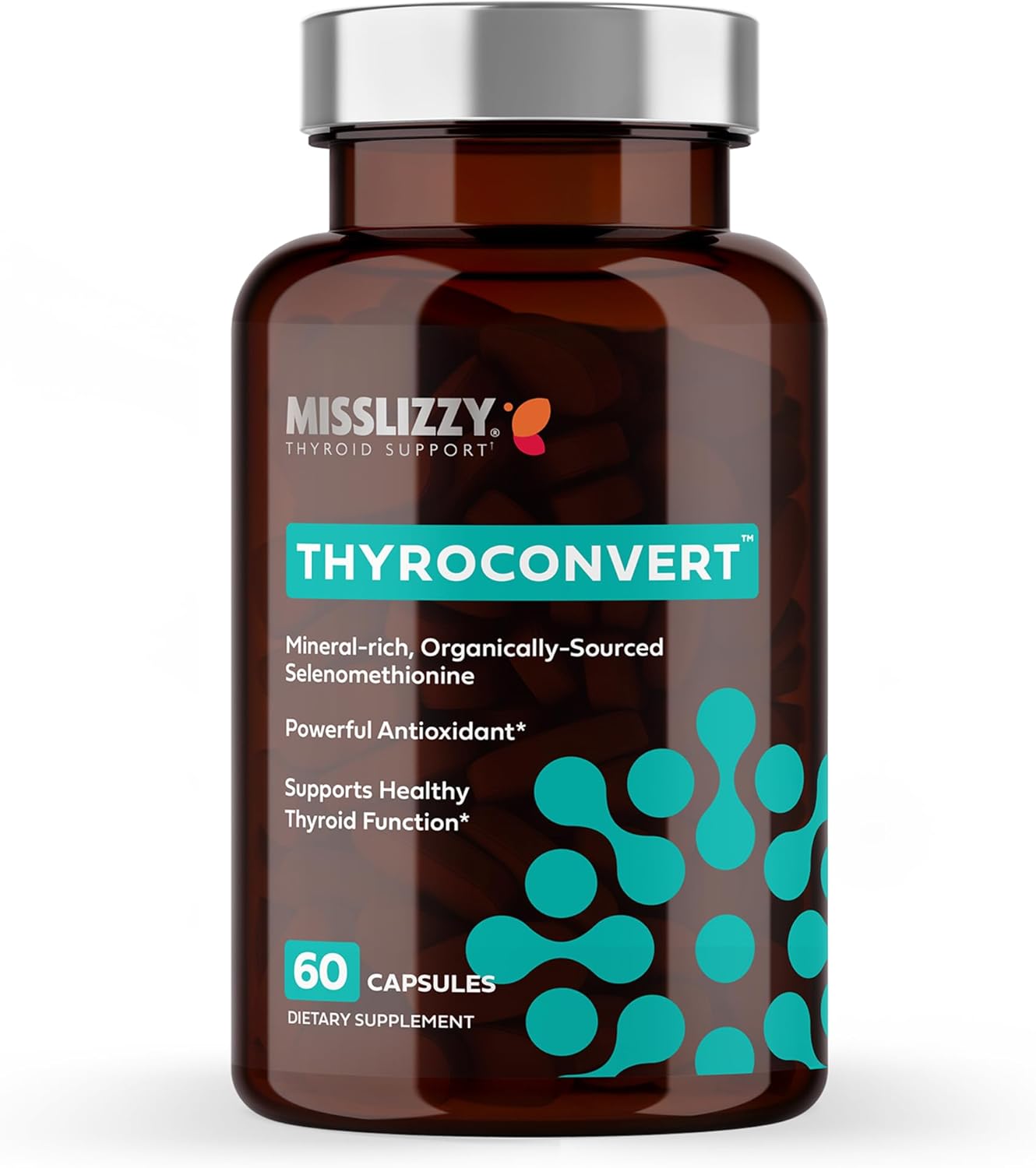 Miss Lizzy ThyroConvert: Organic Selenomethionine for Healthy Liver & Thyroid Function - Boost Metabolism, Energy, & Mental Clarity - 60 Capsules